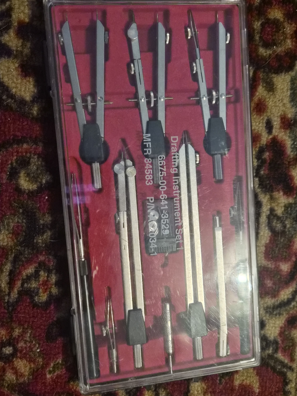 Drafting Instrument Set - Black & Silver